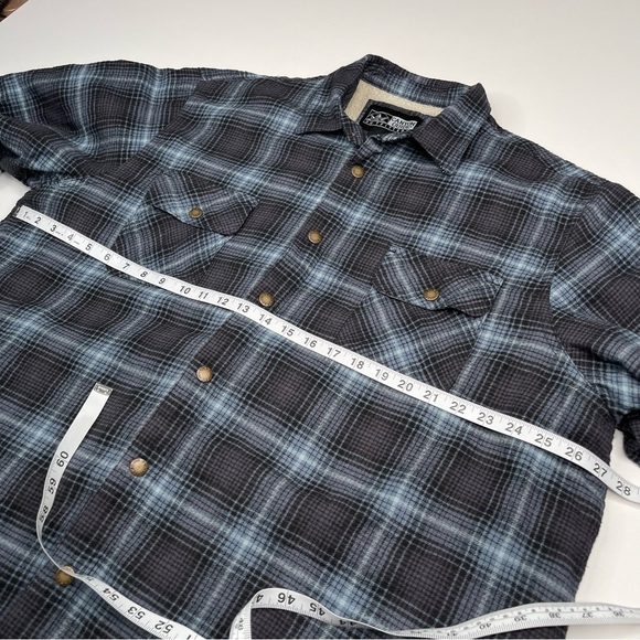 Canyon Guide Outfitters Shacket Sherpa Flannel Shirt Plaid Blue Black Winter 2X - Picture 11 of 16